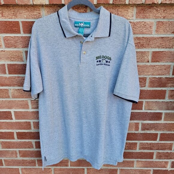 Big Dogs Other - Vintage Big Dogs Polo Shirt Men's Size XL Embroidered Logo Y2K Grey